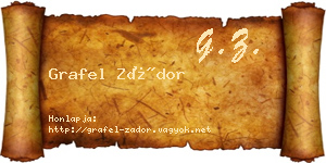 Grafel Zádor névjegykártya